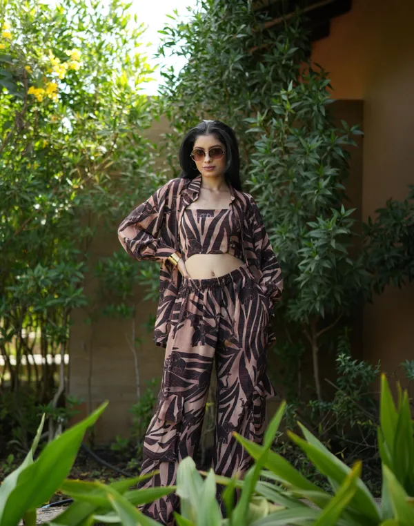 Safari_Light_Three_Piece_Shirt_Crop_Top_Pant_Co-Ord_Set