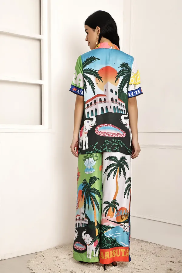 Beach_Club_Co-Ord_Set_For_Women_Top_Shirt_Pant_Vacation_Outfit
