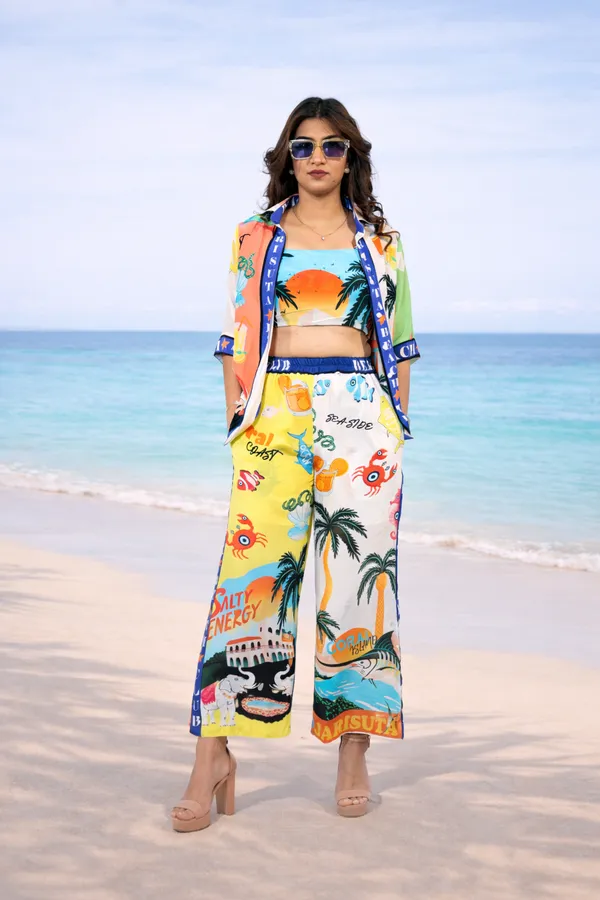 Beach_Club_Co-Ord_Set_For_Women_Top_Shirt_Pant_Vacation_Outfit