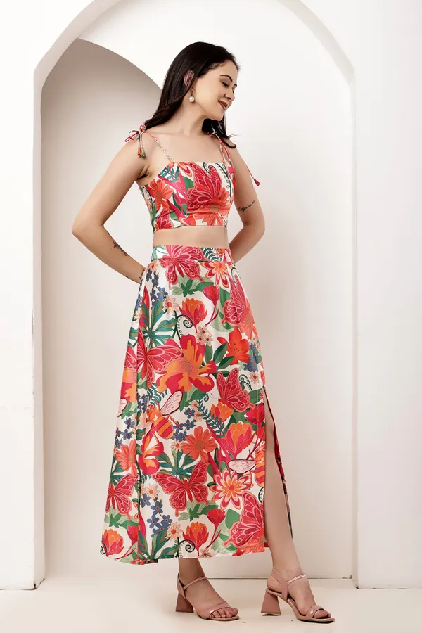 Paradise_Garden_Bow_Tie_Up_Top_Slit_Maxi_Skirt_Co-Ord_Set