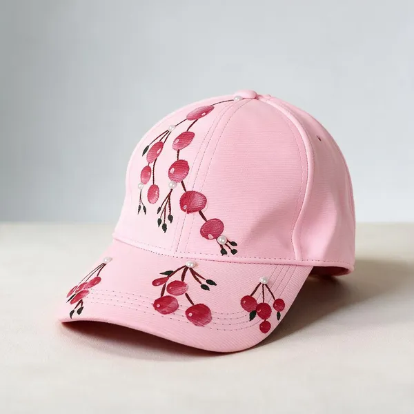 Pink_Synthetic_Cap_Women