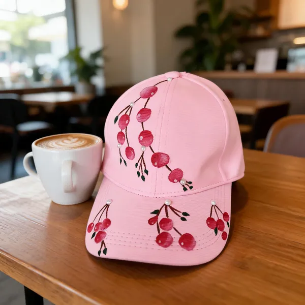 Pink_Synthetic_Cap_Women