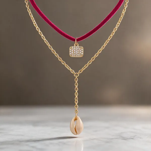 Pink_Gold_Metal_Necklace_Women
