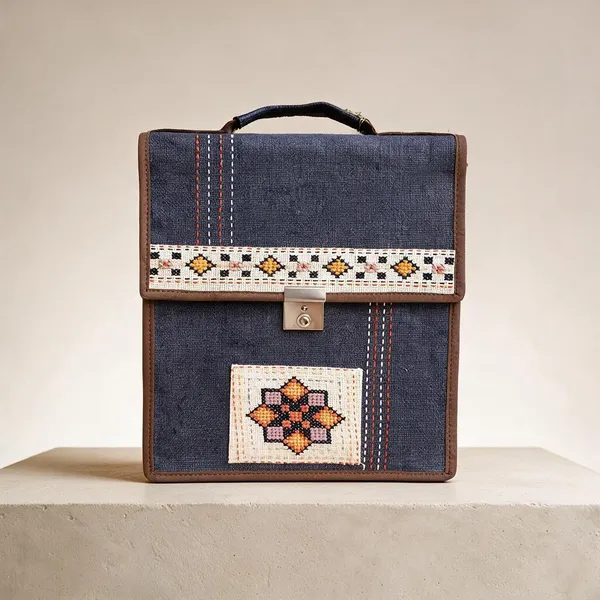 Navy_Blue_Jute_Laptop_Bag_Professionals_&_Students