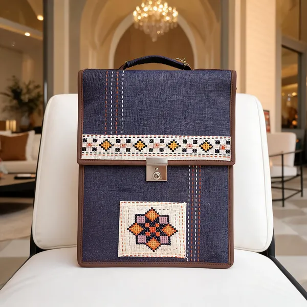 Navy_Blue_Jute_Laptop_Bag_Professionals_&_Students