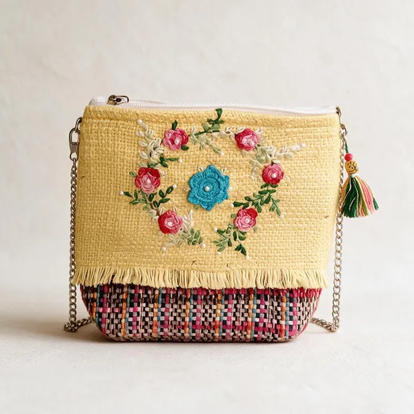 Yellow_Jute_Jute_Phone_Holder_Bag_Women