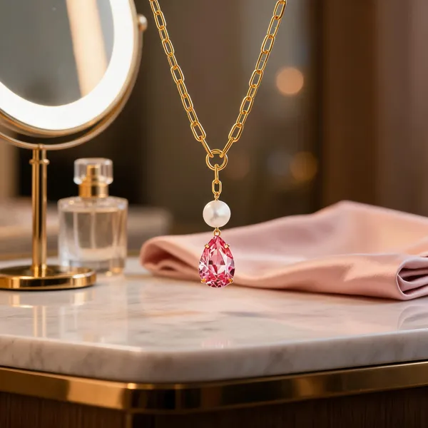 Pink_Metal_Necklace_Women