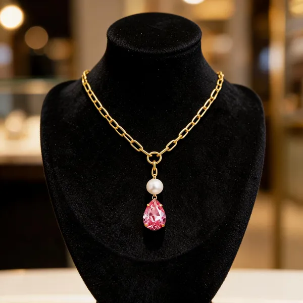 Pink_Metal_Necklace_Women