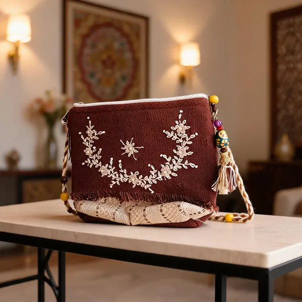 Maroon_Jute_Sling_Bag_Women