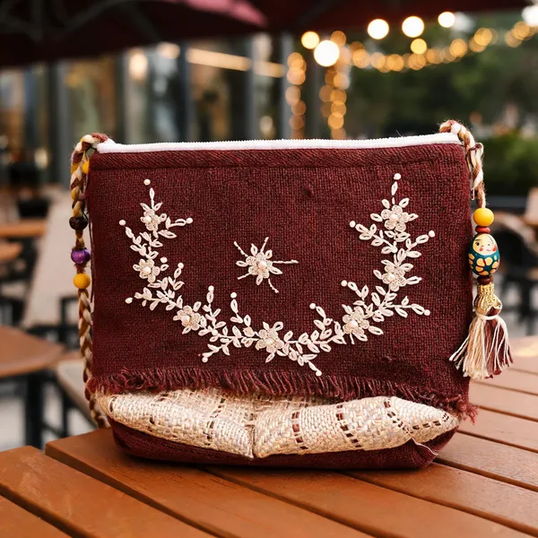 Maroon_Jute_Sling_Bag_Women