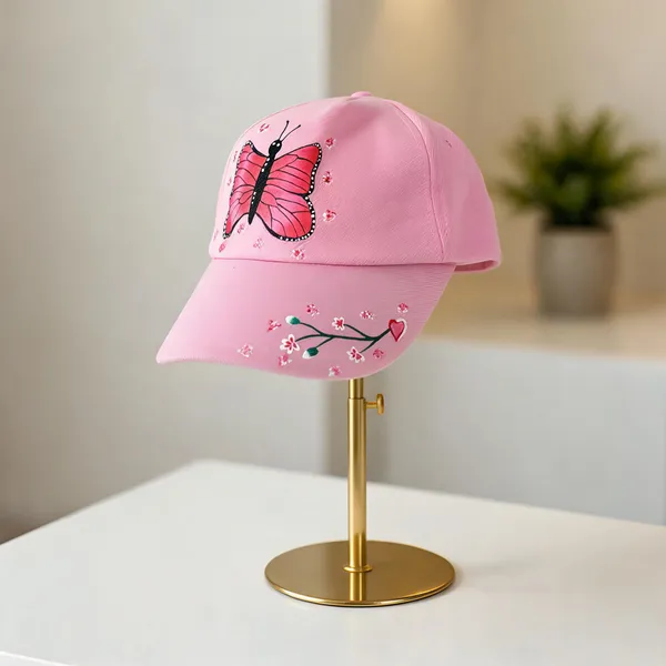 Pink_Synthetic_Cap_Women