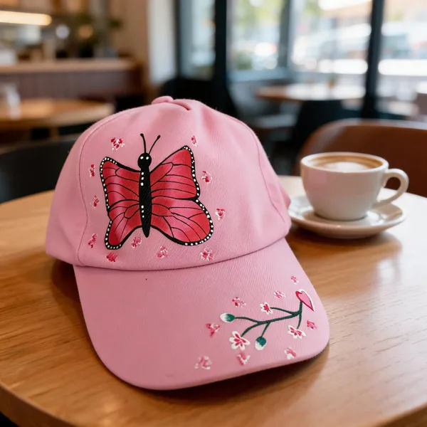 Pink_Synthetic_Cap_Women