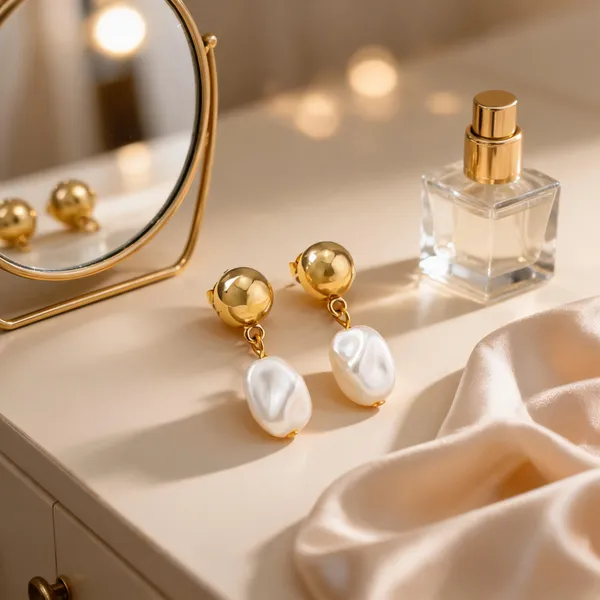 White_Metal_Earring_Women