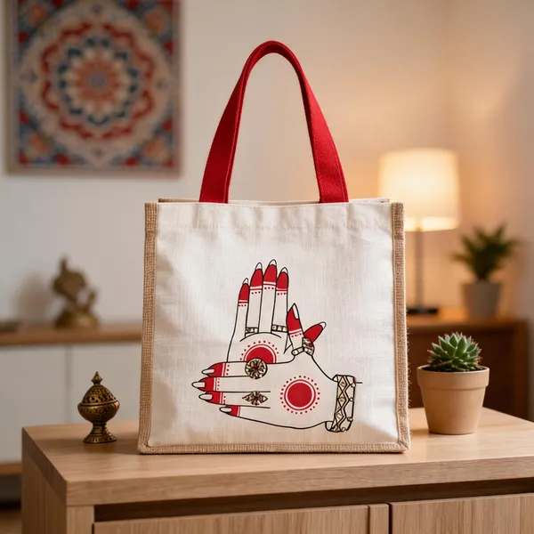Red_Cotton_Jute_Tote_Bag_-_Handpainted_Women