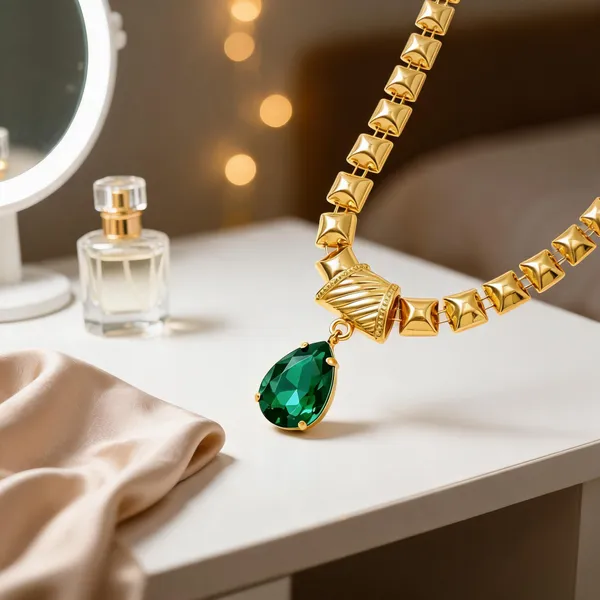 Green_Metal_Necklace_Women