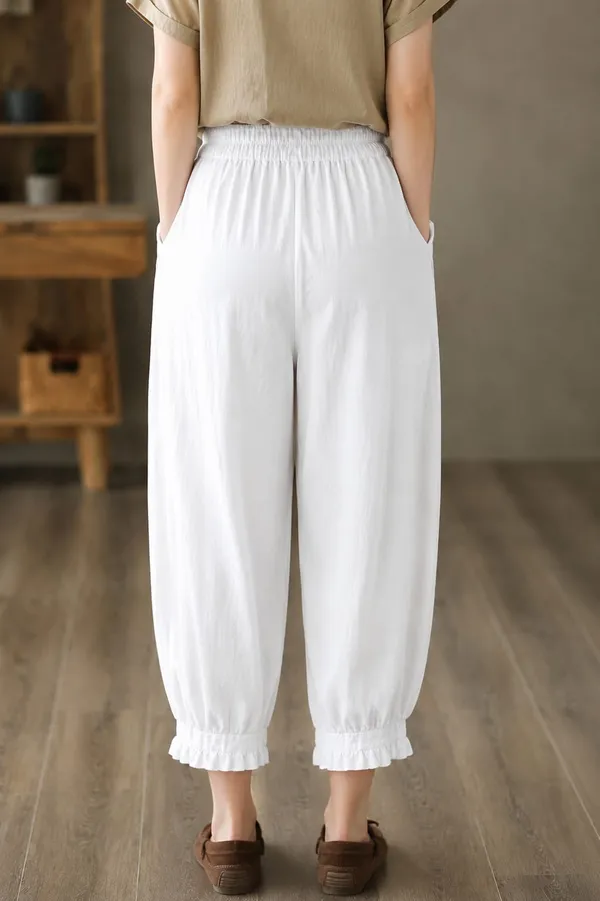 White_Cotton_Flex_Relaxed_Fit_Ankle_Pants_For_Women
