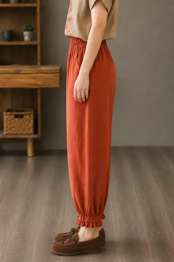 Orange_Cotton_Flex_Relaxed_Fit_Jogger_Pants_For_Women
