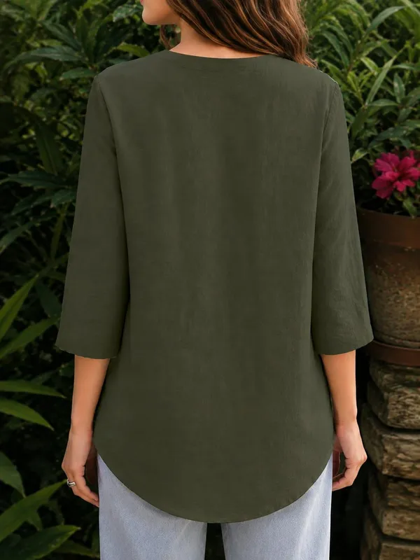 Olive_Green_Cotton_Flex_Relaxed_Fit_Tunic_Top_For_Women