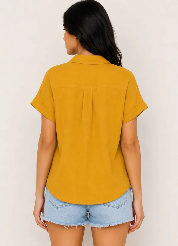 Mustard_Cotton_Flex_Relaxed_Fit_Button_Down_Shirt_For_Women