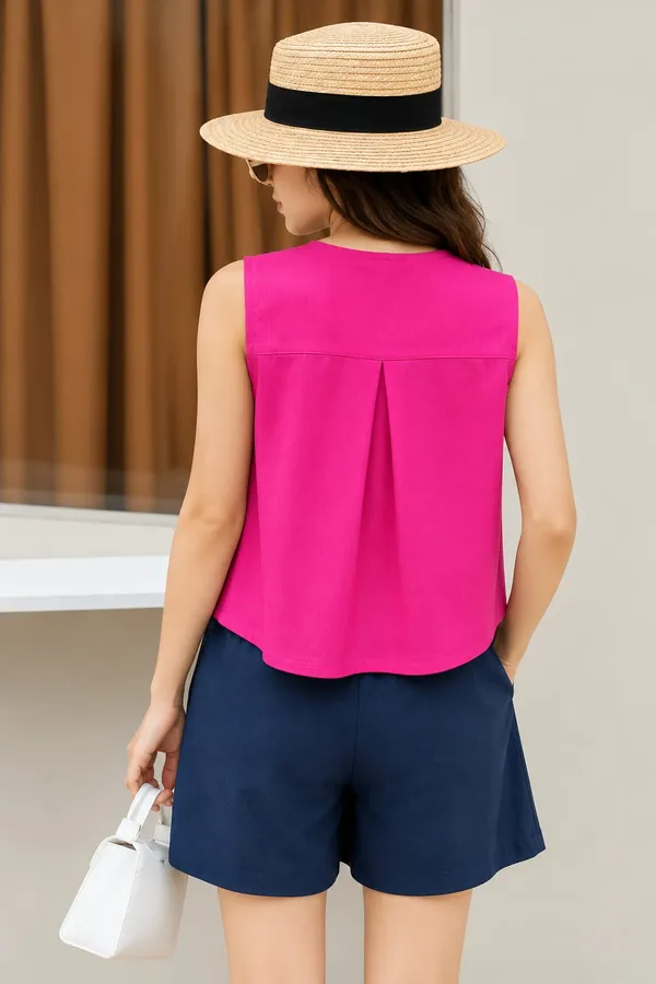 Dark_Pink__Sleeveless_Relaxed_Fit_Top_For_Women