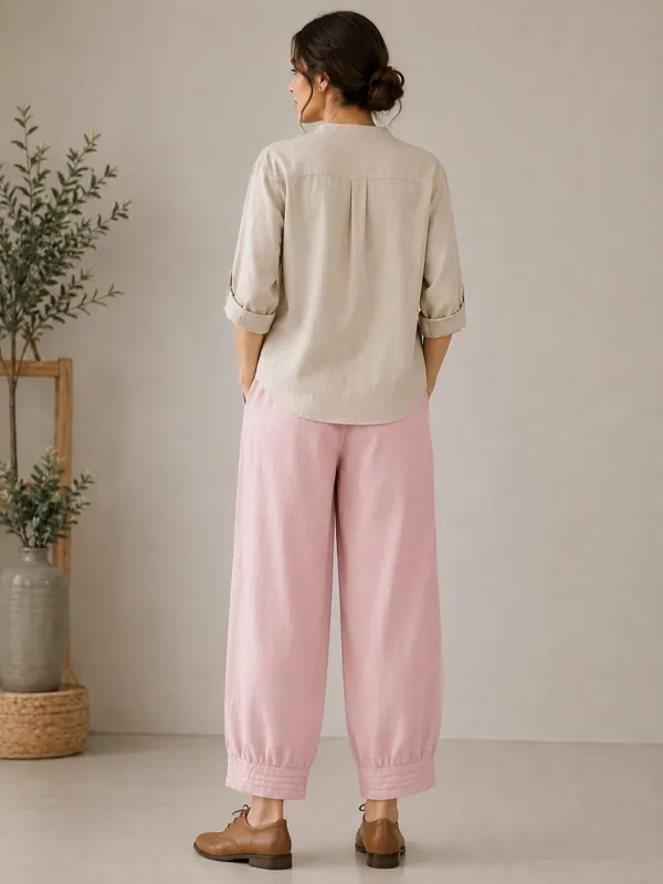 Beige_And_Pink_Cotton_Flex_Relaxed_Fit_Co_Ord_Set_For_Women