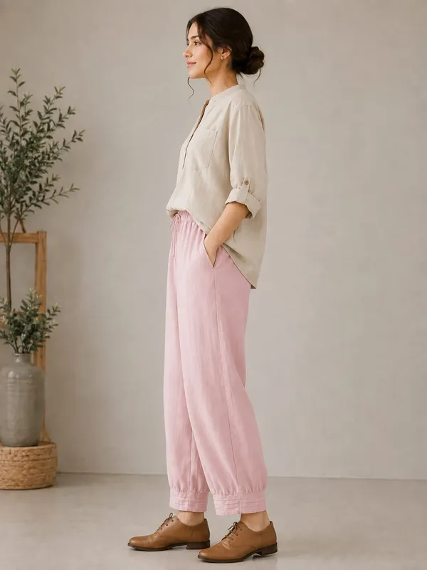 Beige_And_Pink_Cotton_Flex_Relaxed_Fit_Co_Ord_Set_For_Women