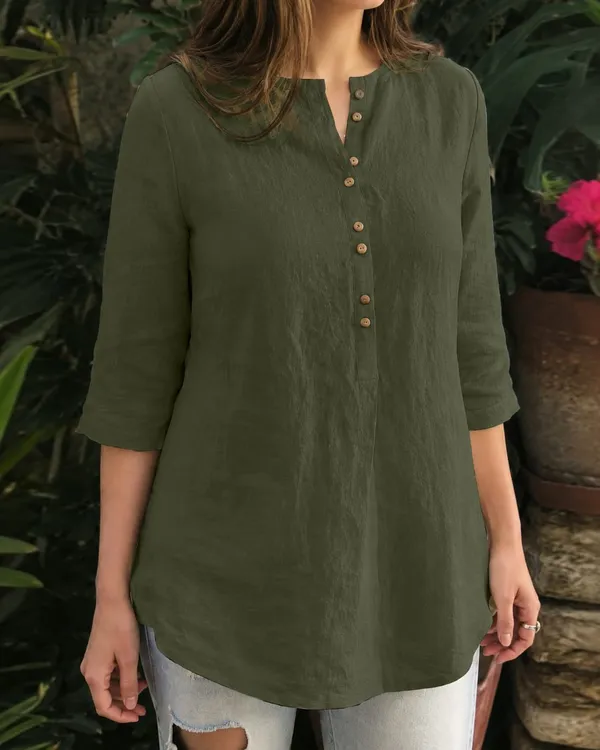 Olive_Green_Cotton_Flex_Relaxed_Fit_Tunic_Top_For_Women