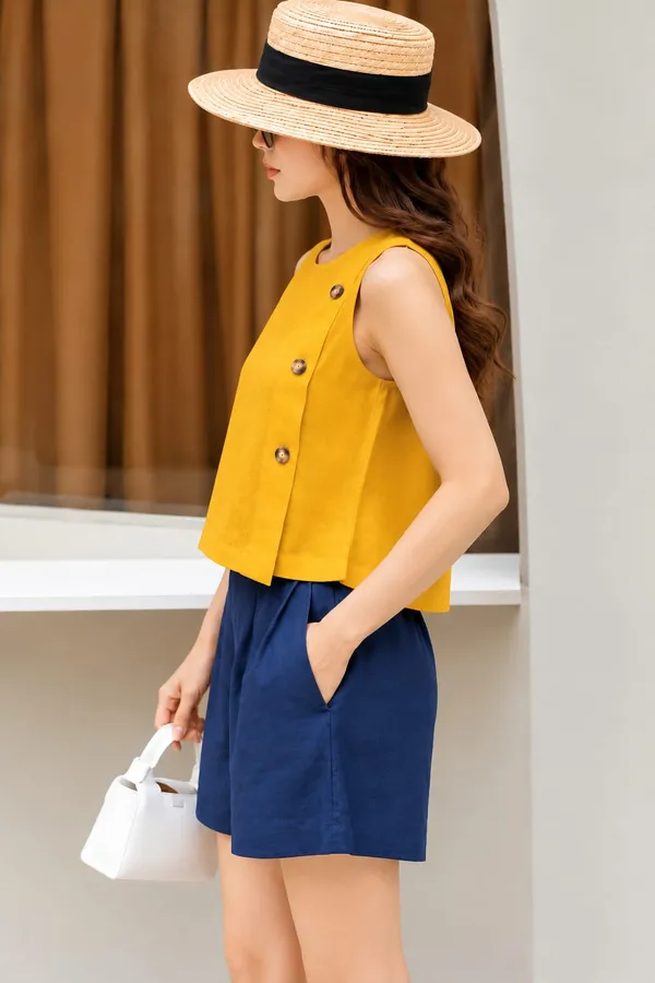 Mustard_Yellow_Sleeveless_Relaxed_Fit_Top_For_Women