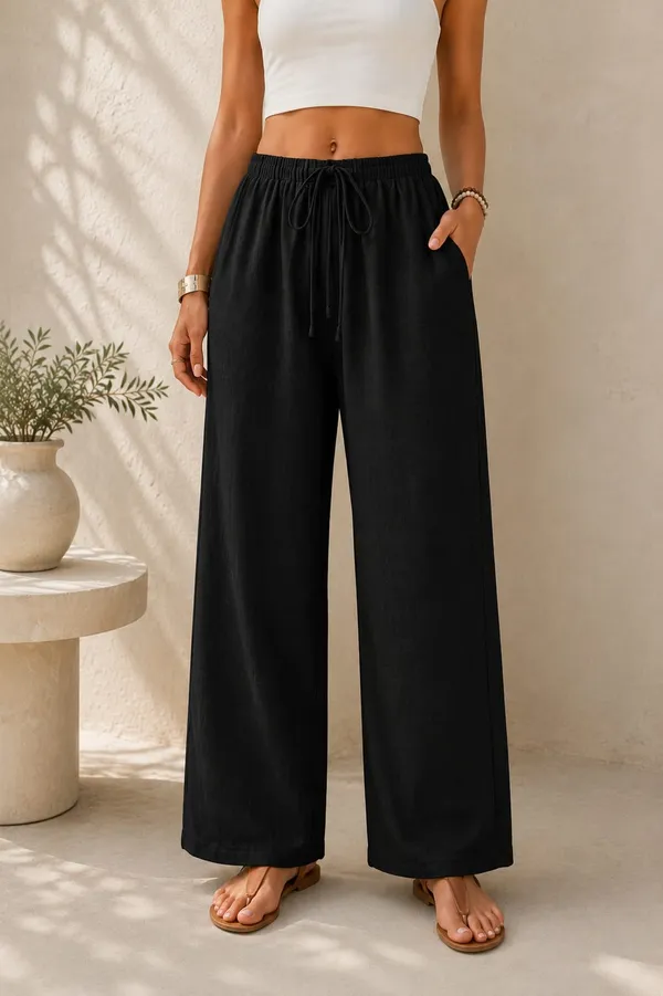 Black_Cotton_Flex_Relaxed_Wide_Leg_Pants_For_Women