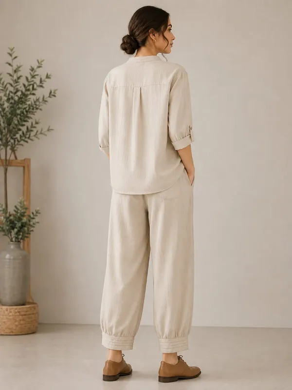 Beige_Cotton_Flex_Relaxed_Fit_Co_Ord_Set_For_Women