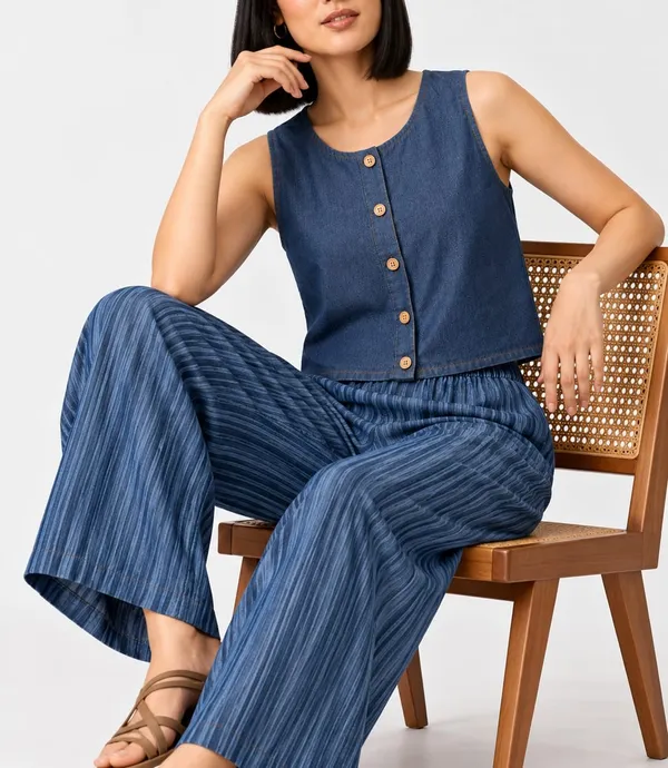 Women’s_Blue_Denim_Sleeveless_Round_Neck_Button-Down_Casual_Top