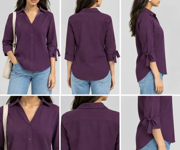 Women’s_Purple__Solid_Full_Sleeve_Shirt_|_V-Neck_Collar