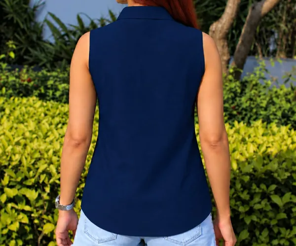 Women’s_Solid__Navy_Blue_Sleeveless_Shirt_with_Collar