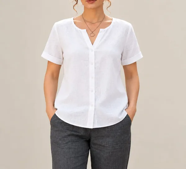 Women’s__White_Button-Down_Casual_Top
