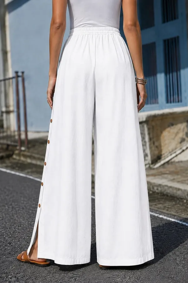Women’s_white_Wide_Leg_Palazzo_Pants_with_Side_Button_Detail