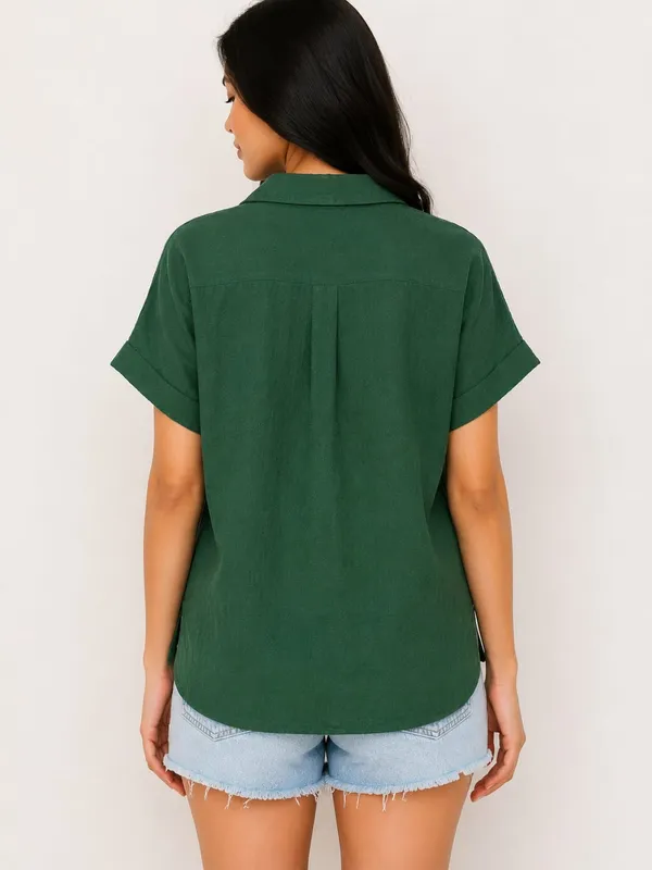 Green_Cotton_Flex_Relaxed_Fit_Casual_Shirt_For_Women