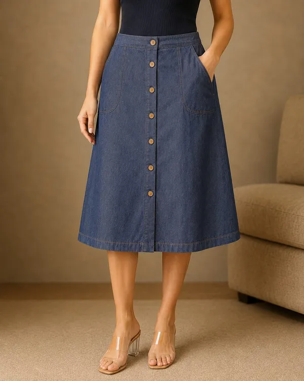 Blue_Denim_Cotton_Flex_A-Line_Midi_Skirt_For_Women