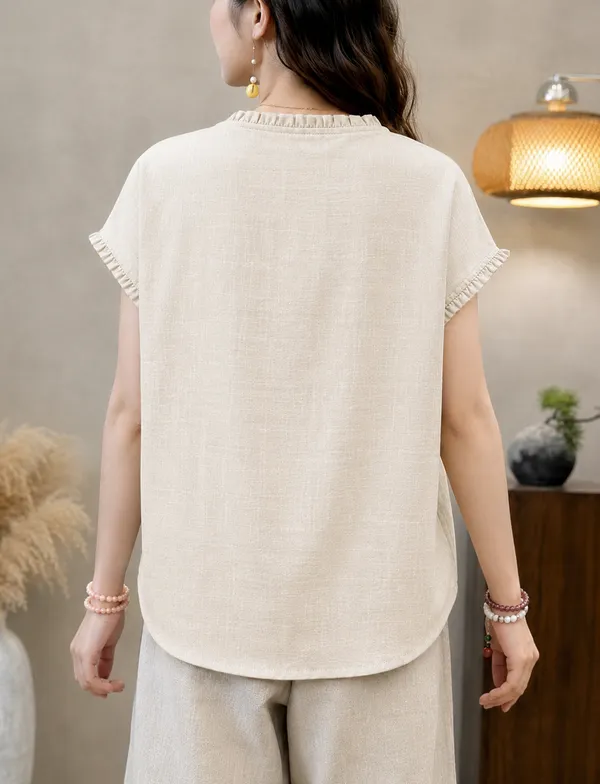 Cream_Textured_Relaxed_Fit_Top_For_Women
