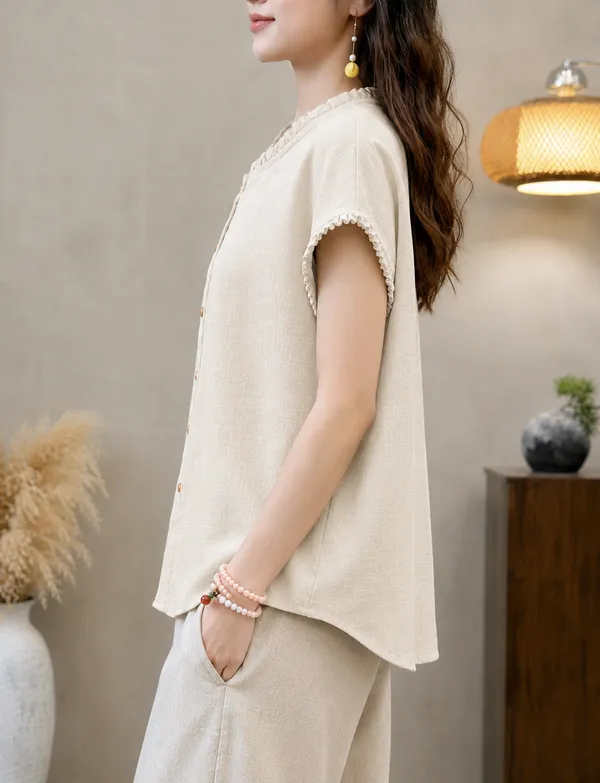 Cream_Textured_Relaxed_Fit_Top_For_Women