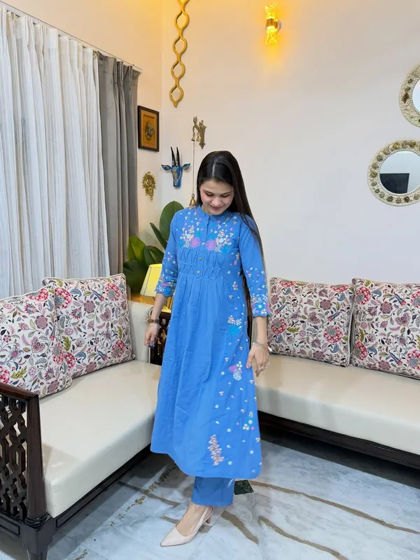 Blue_Floral_Embroidered_Straight_Kurta_Set_for_Women