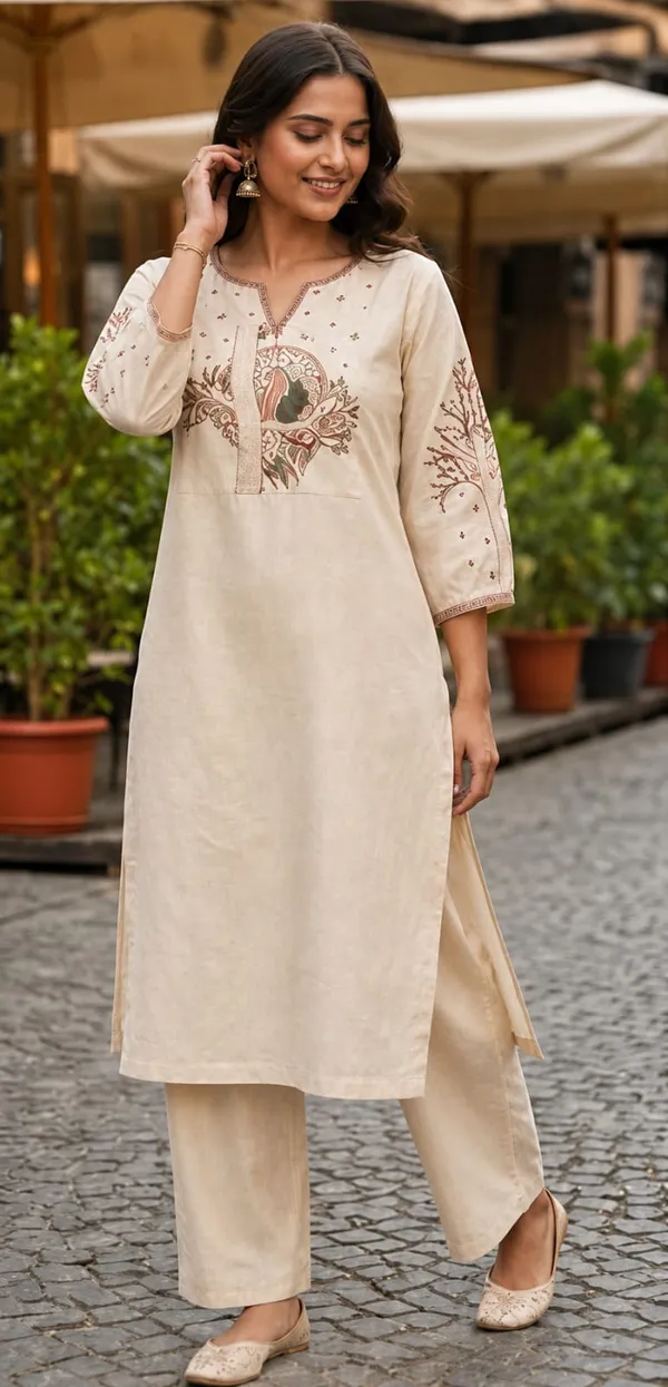 Cream_Embroidered_Straight_Kurta_Set_for_Women