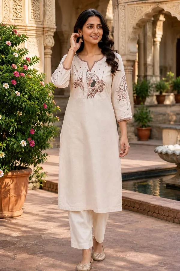 Cream_Embroidered_Straight_Kurta_Set_for_Women