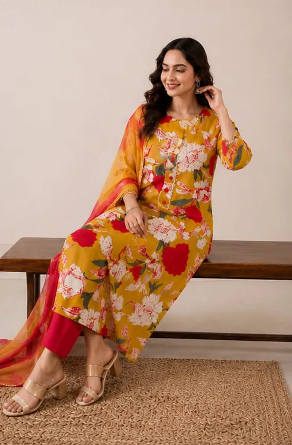 Mustard_Floral_Straight_Kurta_Set_for_Women