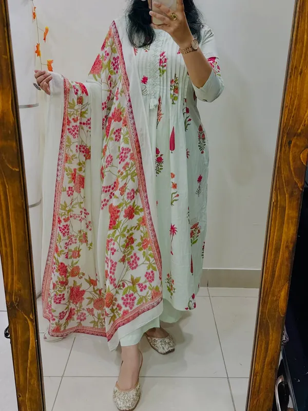 Mint_Floral_Anarkali_Suit_Set_for_Women