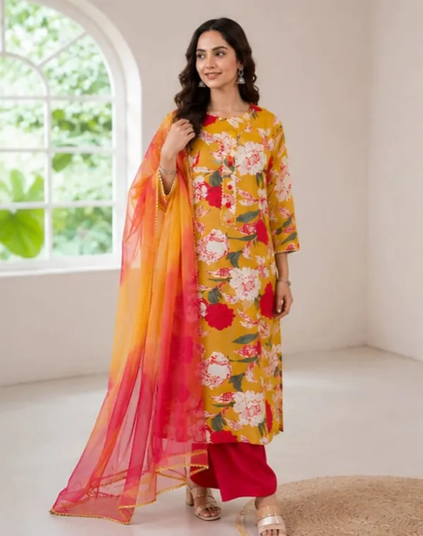 Mustard_Floral_Straight_Kurta_Set_for_Women
