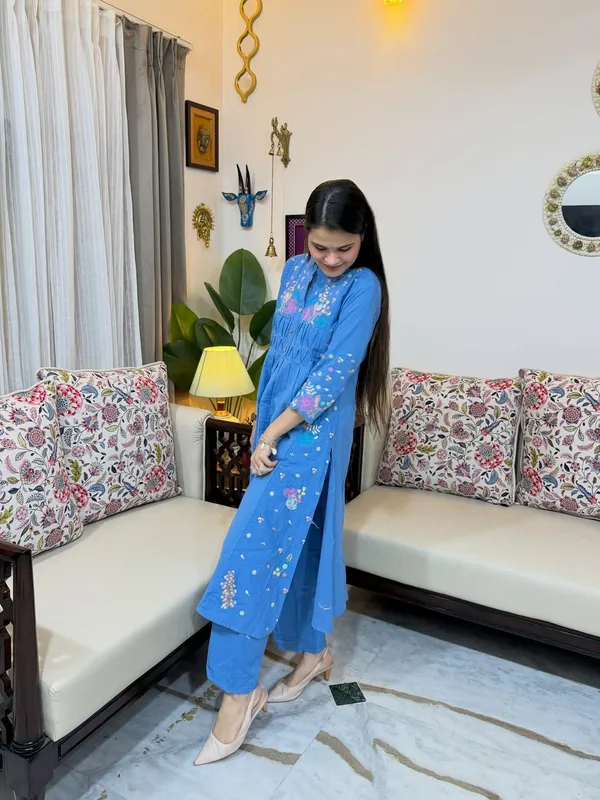 Blue_Floral_Embroidered_Straight_Kurta_Set_for_Women
