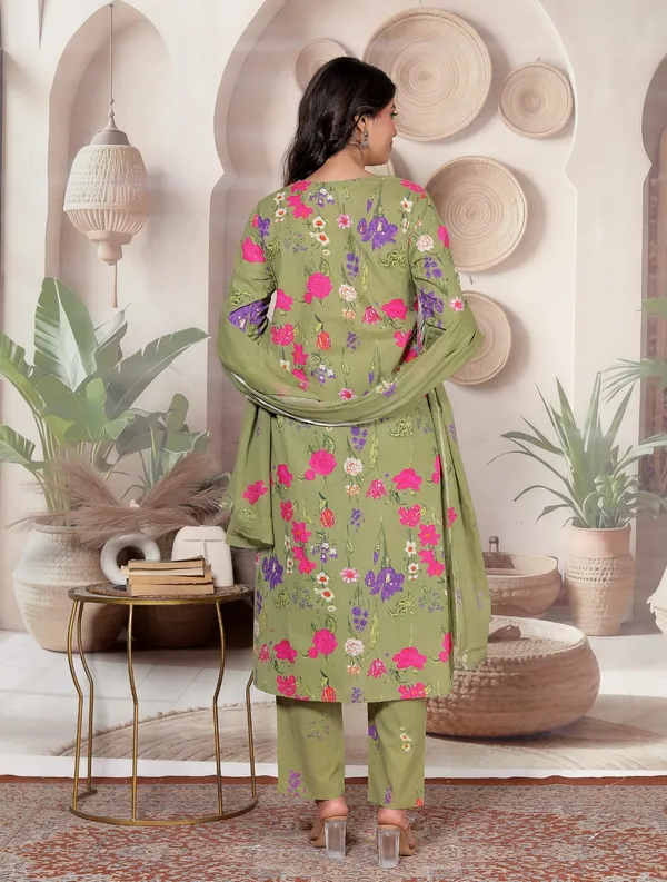 Olive_Floral_Print_Straight_Kurta_Set_for_Women