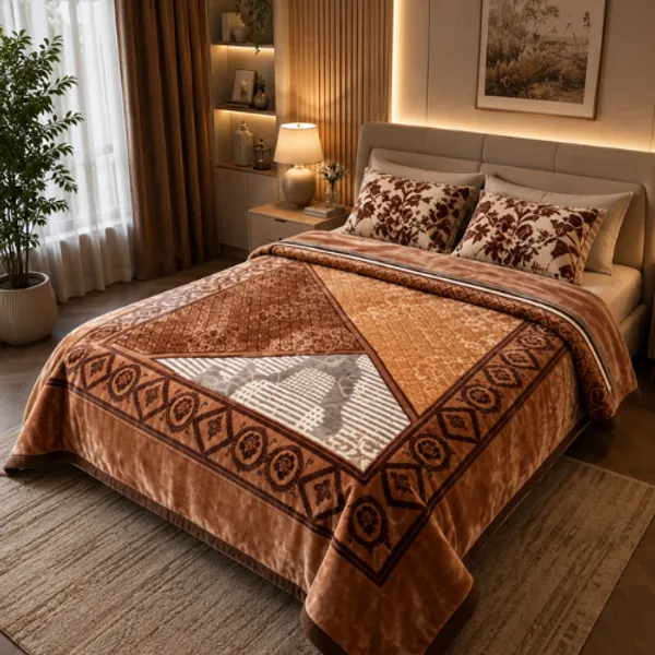 Brown_Geometric_Print_Blanket