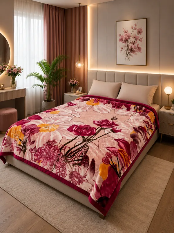 Floral_Print_Double_Blanket