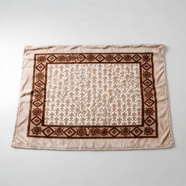 Brown_Premium_Angora_Yarn_Polyester_Traditional_Geometric_Pattern_Bed_Blanket